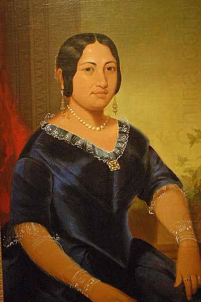 Portrait of Princess Manaiula Tehuiarii, granddaughter of King Pomare I of Tahiti, Wife of High Chief William Kealaloa Kahanui Sumner, John Mix Stanley